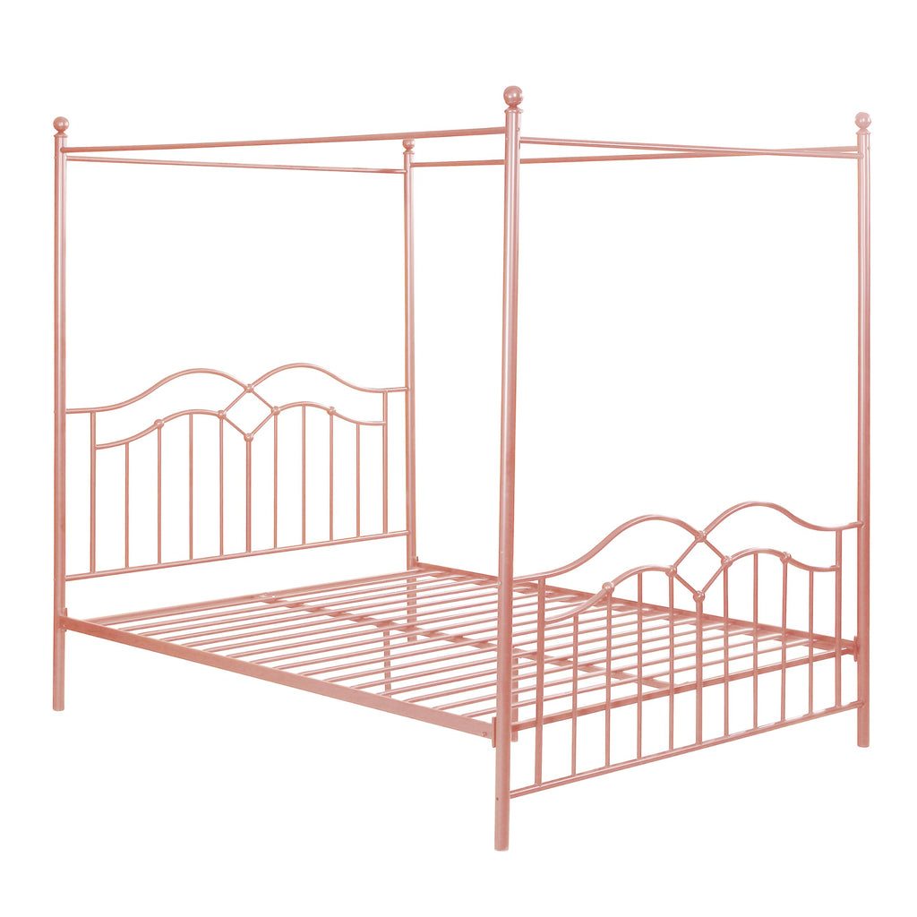 Eileen Metal Canopy Bed Frame with Headboard/Footboard, 4 Poster Platform Bed Frame with Classic