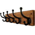 Rustic Coat Rack Wall Mount, 5 Cast Iron Coat Hooks Wall Mounted, Heavy Duty Wall Coat Hanger Hooks for Hanging