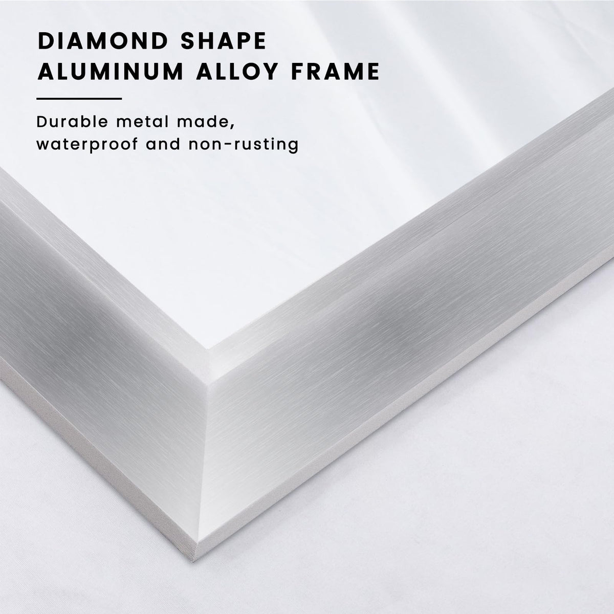 Bathroom Mirror for Wall 40x30 Inch, Brushed Silver Metal Framed