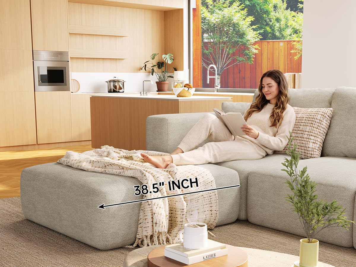 150" Oversized Boneless Couch Modular Sectional Sofa