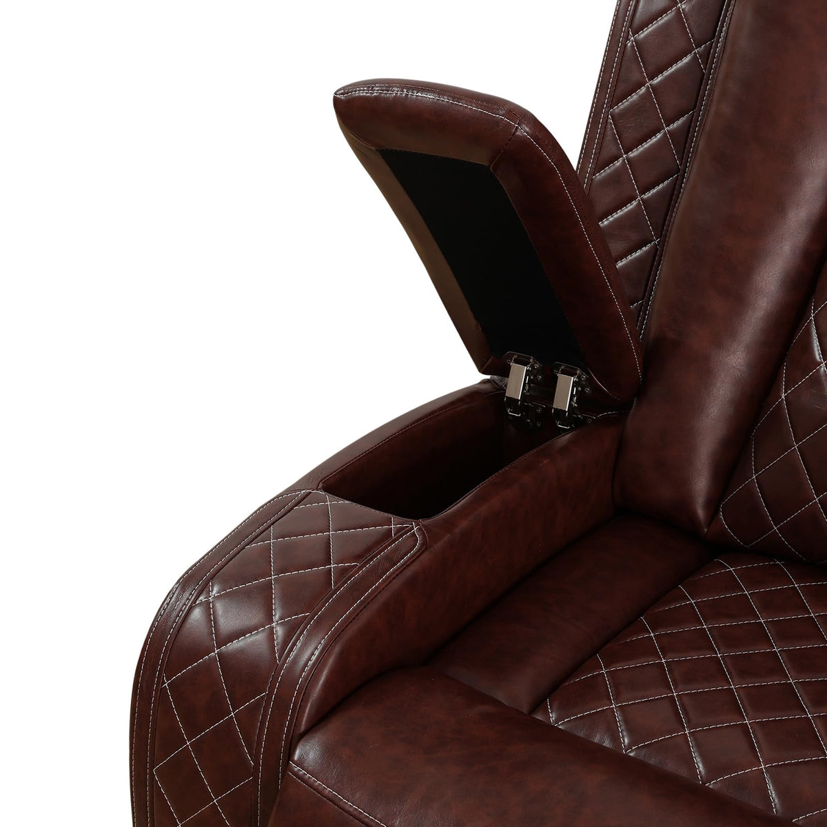 Power Recliner Sofa with LED Lights, Leather Power Reclining Sofa, Living Room 3-Seater Couch with with USB Power
