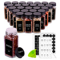 25 Pack Glass Spice Jars with Labels, 4oz Spice Containers