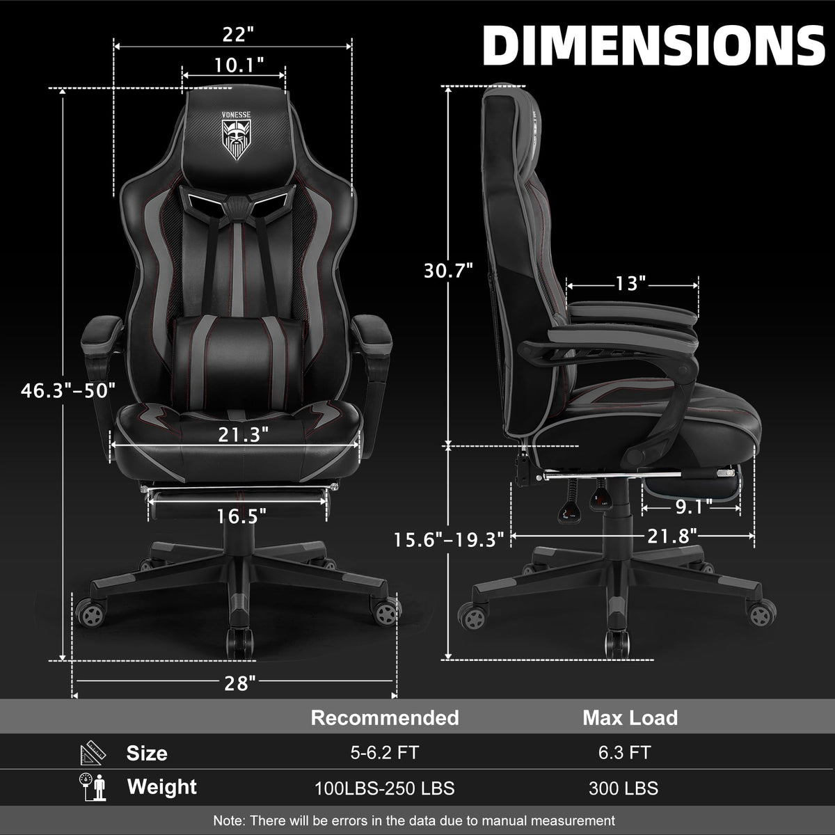 Gaming Chair for Adults, Reclining Gaming Chairs with Footrest and Massage, Computer Gaming Chair for Heavy