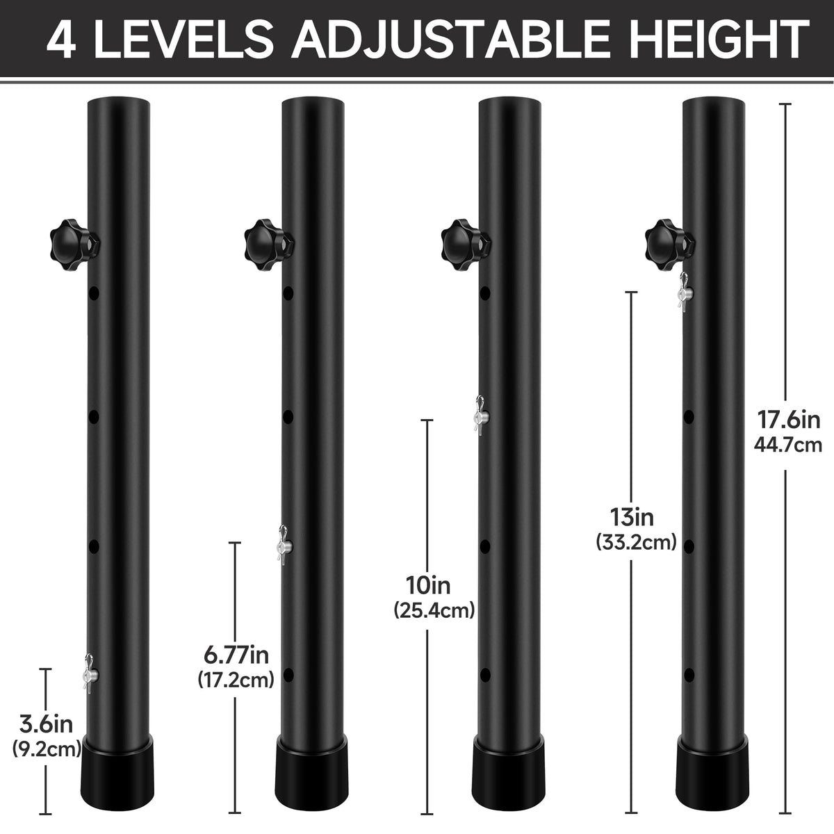 Table Leg Extenders for Folding Tables, Folding Table Legs Extensions for Straight and Bent Legs, Heavy Duty Steel 4