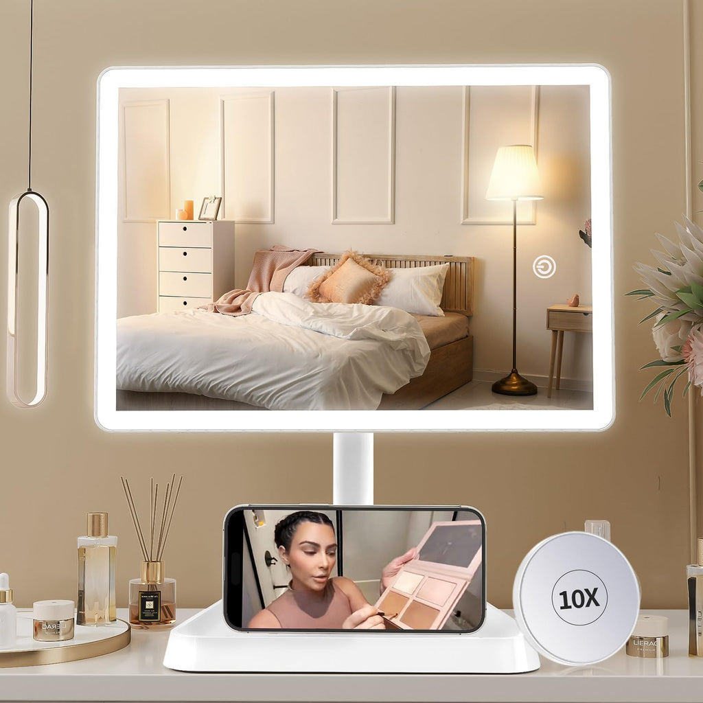 Large Makeup Vanity Mirror with Lights & 96 LED,White
