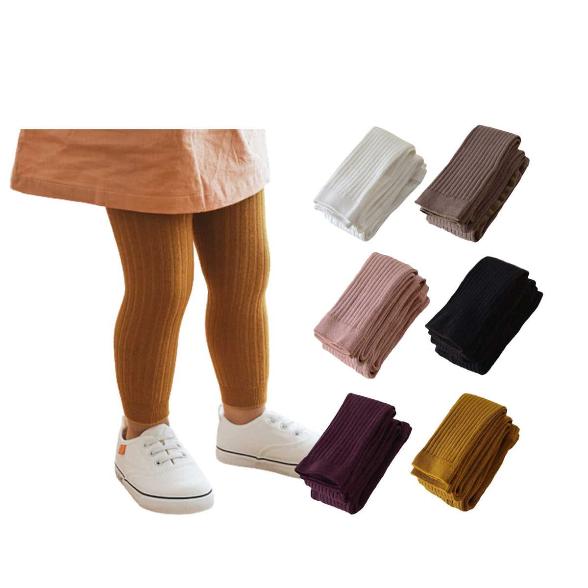 6 Pack Cable Knit Leggings Unisex Infant Toddler Litter Kid Footless Tight