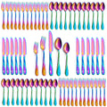 Rainbow Silverware Set, 60-Piece Stainless Steel Flatware Set