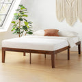 Naturalista Classic 16 Inch Solid Wood Platform Bed with Wooden Slats, Espresso, Queen