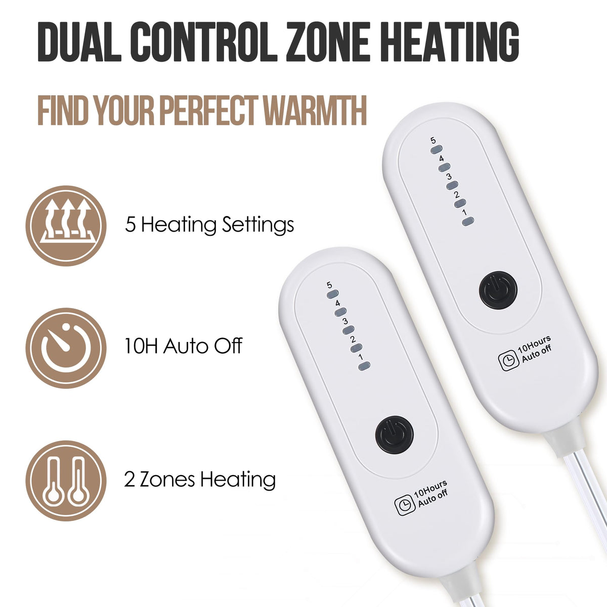Heated Blanket, Electric Blanket Dual Control