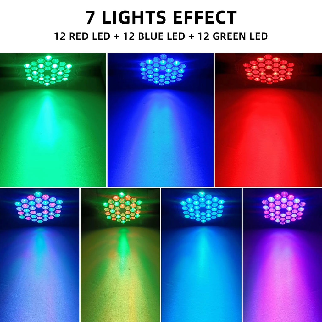 2-Pack LED Par Lights DJ Stage Light for Parties