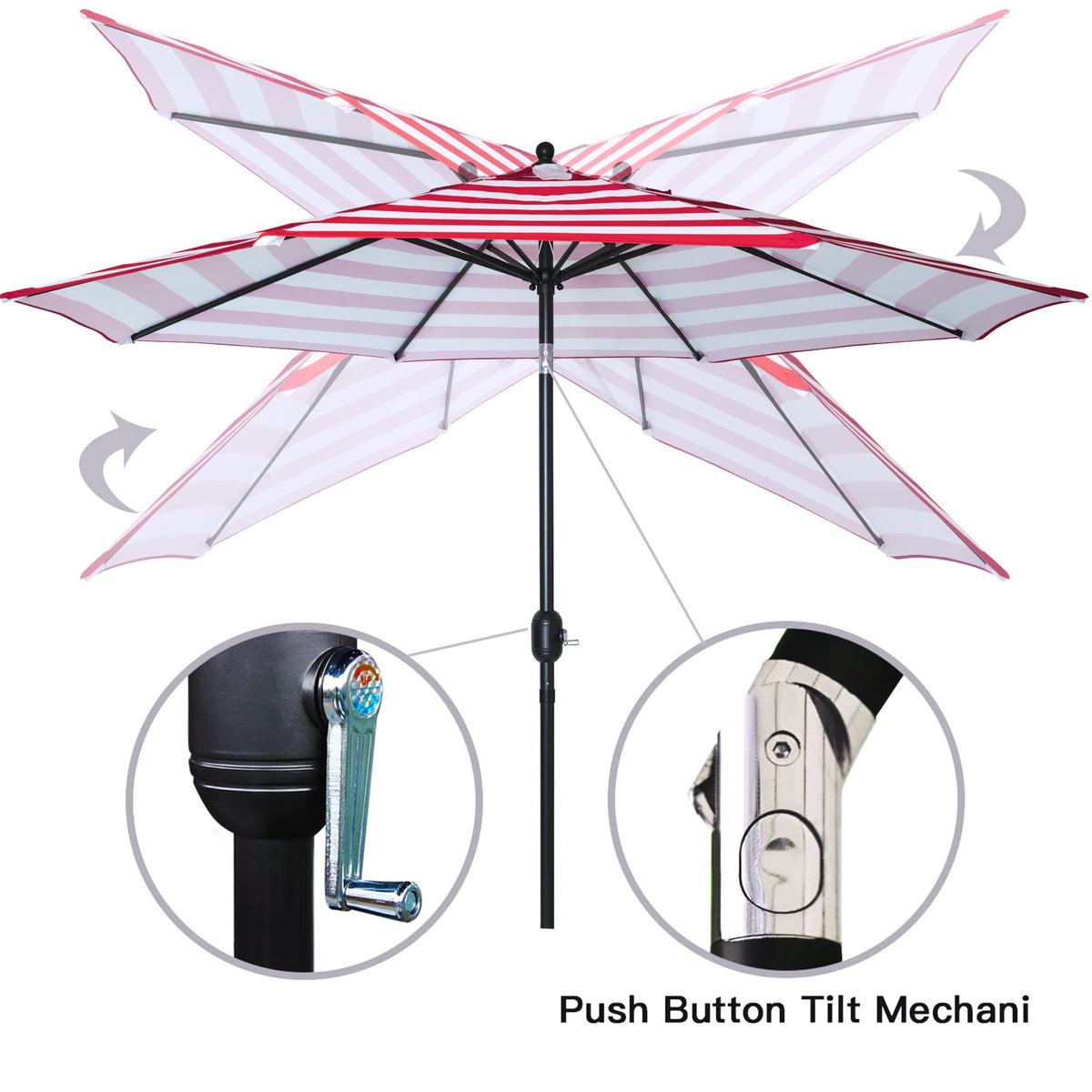 9FT Patio Umbrella Outdoor Table Umbrella with Tilt Crank
