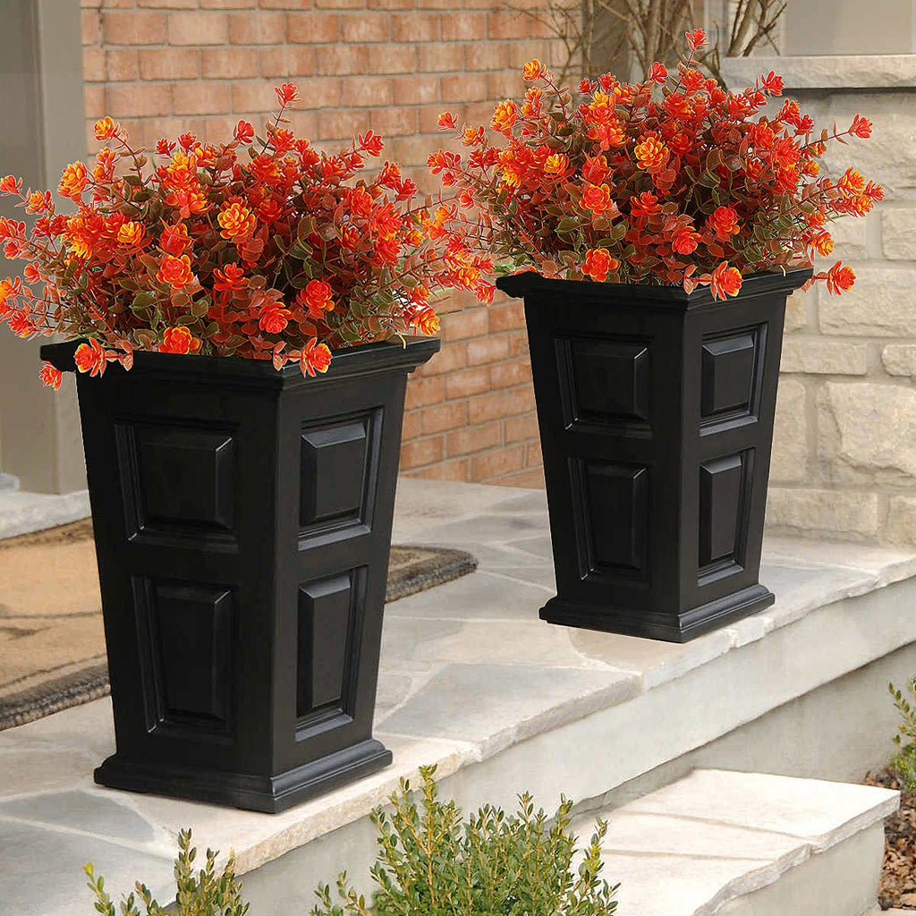 Artificial Fall Mums Flowers No Fade Faux Autumn Plants Outdoor 8Pc