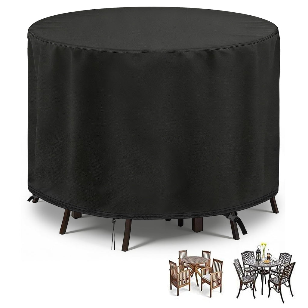 Round Patio Furniture Set Cover, Outdoor Round Table Cover 90"D x 43"H