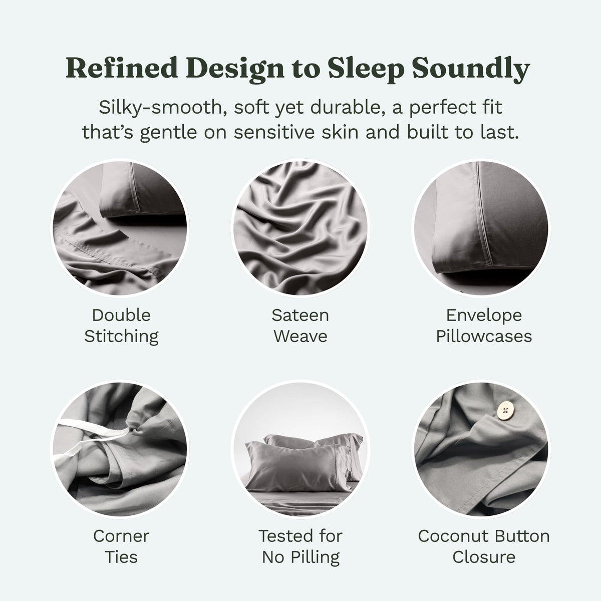 Tencel Duvet Cover Set - Stone Gray