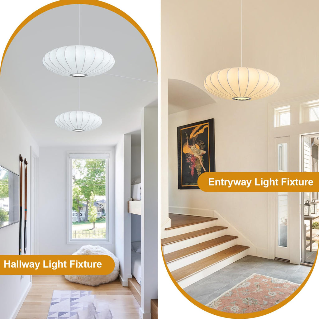 Inspired Nelson Style 3-Light Lantern Pendant Light 19.7in, Imitation Silk Bubble Lamp