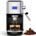 20 Bar Espresso Maker, Semi-Auto Steam Frother, 1.2L, Black