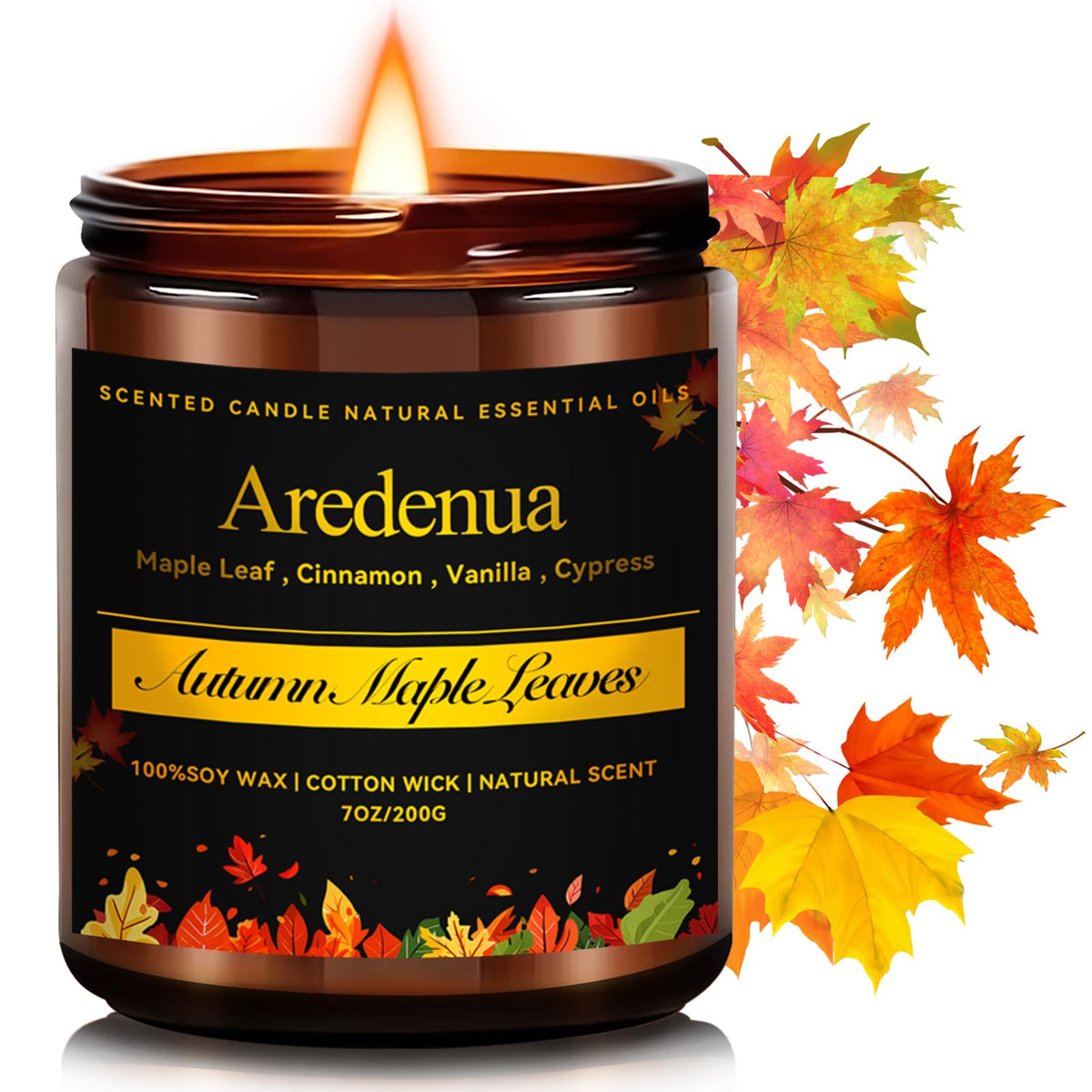 Fall Candles, Autumn Leaves Scent, Cozy Autumn Season Gifts for Fall