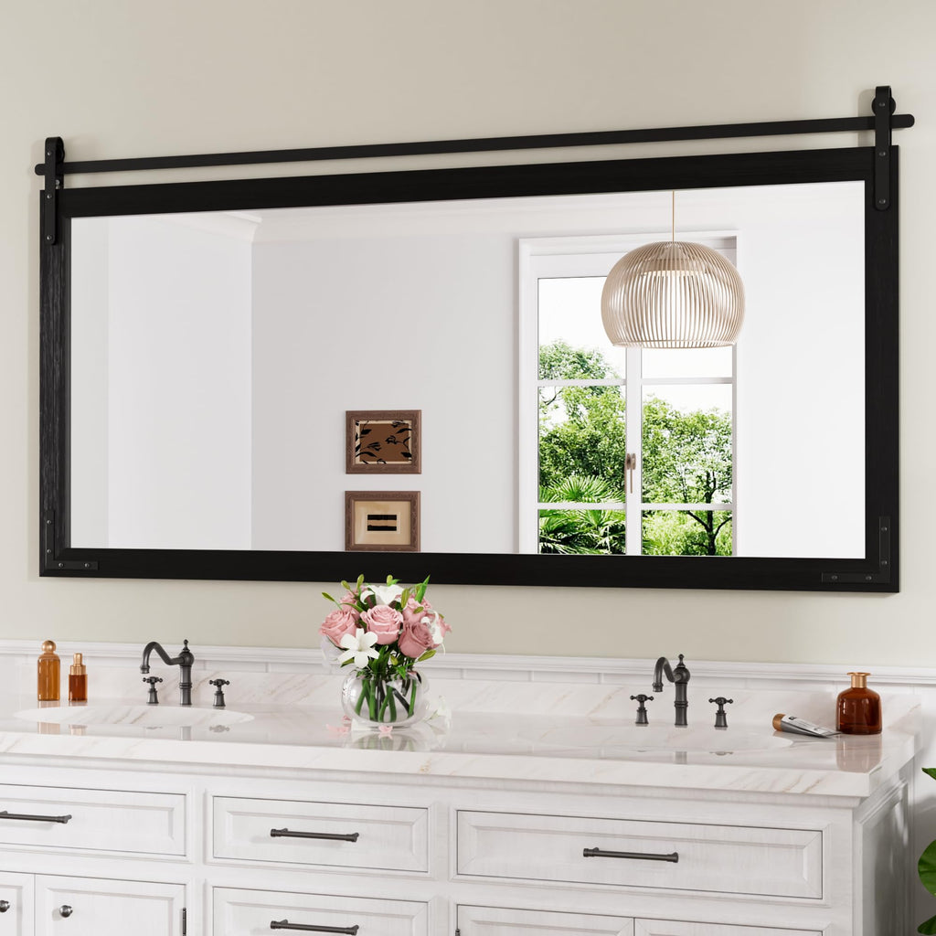 Farmhouse Mirror 60"x30" Black