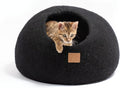Handcrafted Wool Cat Cave Bed - Perfect Hideaway for Your Feline Friend - Quiet/Warm for Sleeping & Relaxing - Love