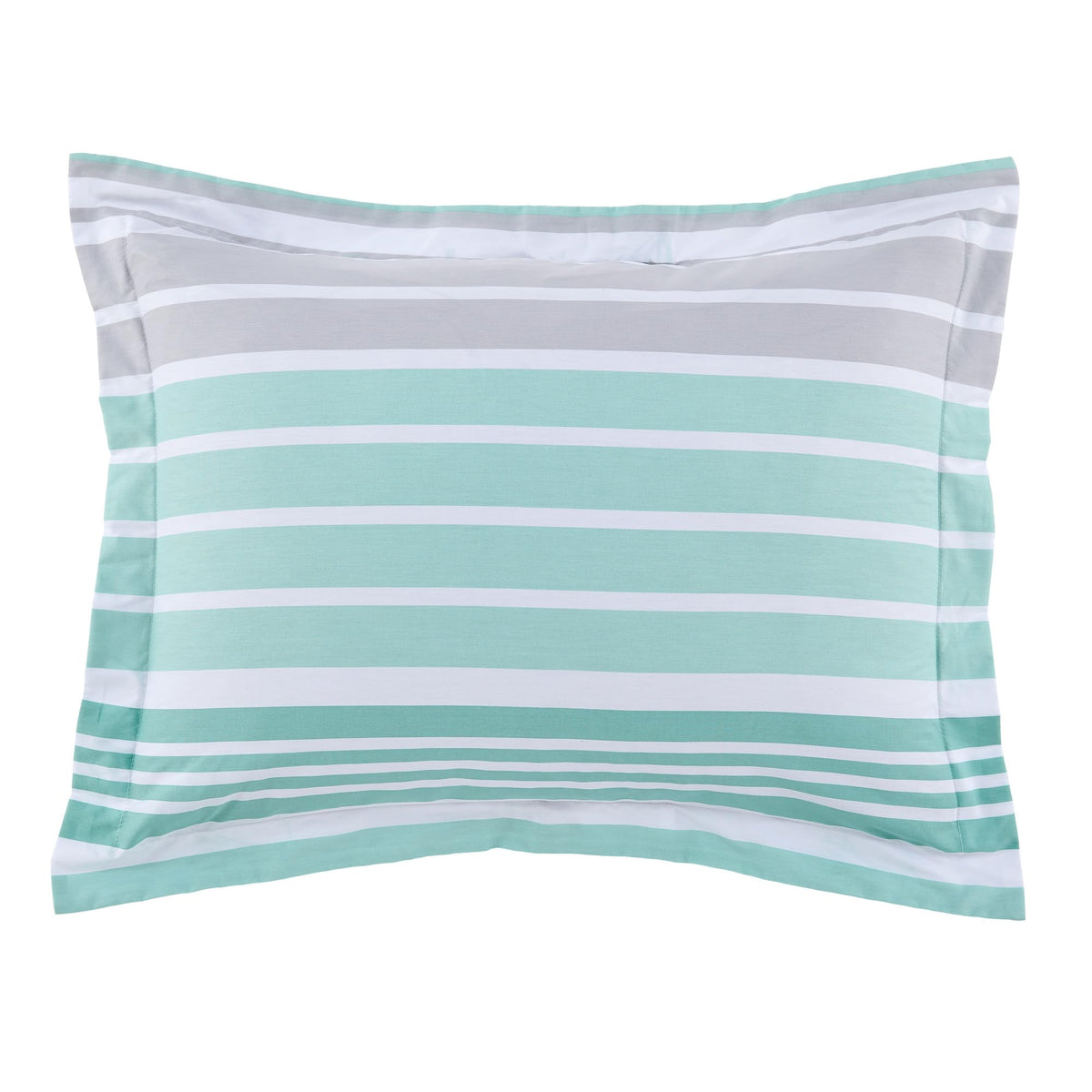 Truro Spa Duvet Cover Set - Duvet Cover + Standard Pillow Case - Stripe - Spa, Grey and White - Duvet Cover (68