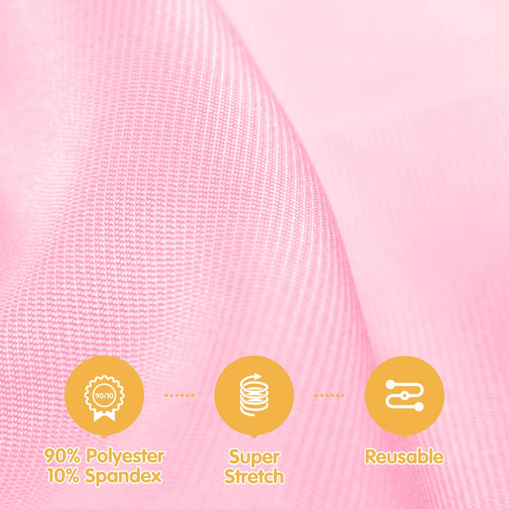 6 Pack Pink Spandex Table Covers for 8ft Rectangle Tables