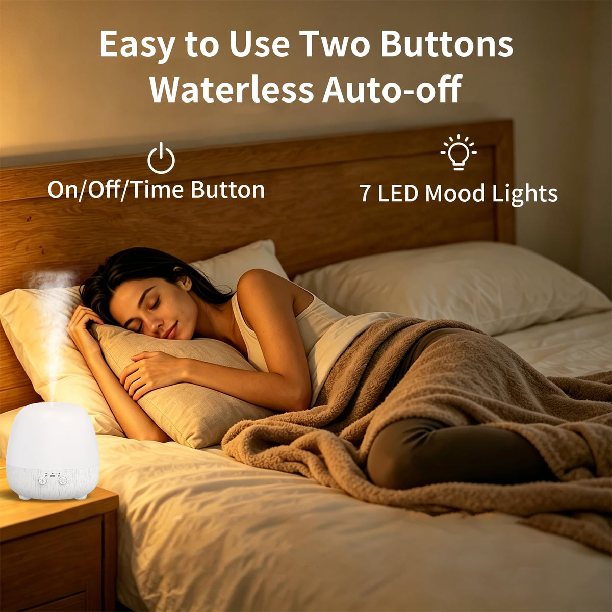 150ml Cordless Essential Oil Diffuser, Rechargeable, 7-Color Light