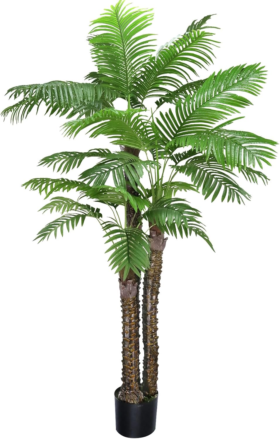 8ft Artificial Palm Tree Fake Palm Plants Outdoor Indoor in Pot Large Faux Palm Plants Front Porch Patio Pool Garden
