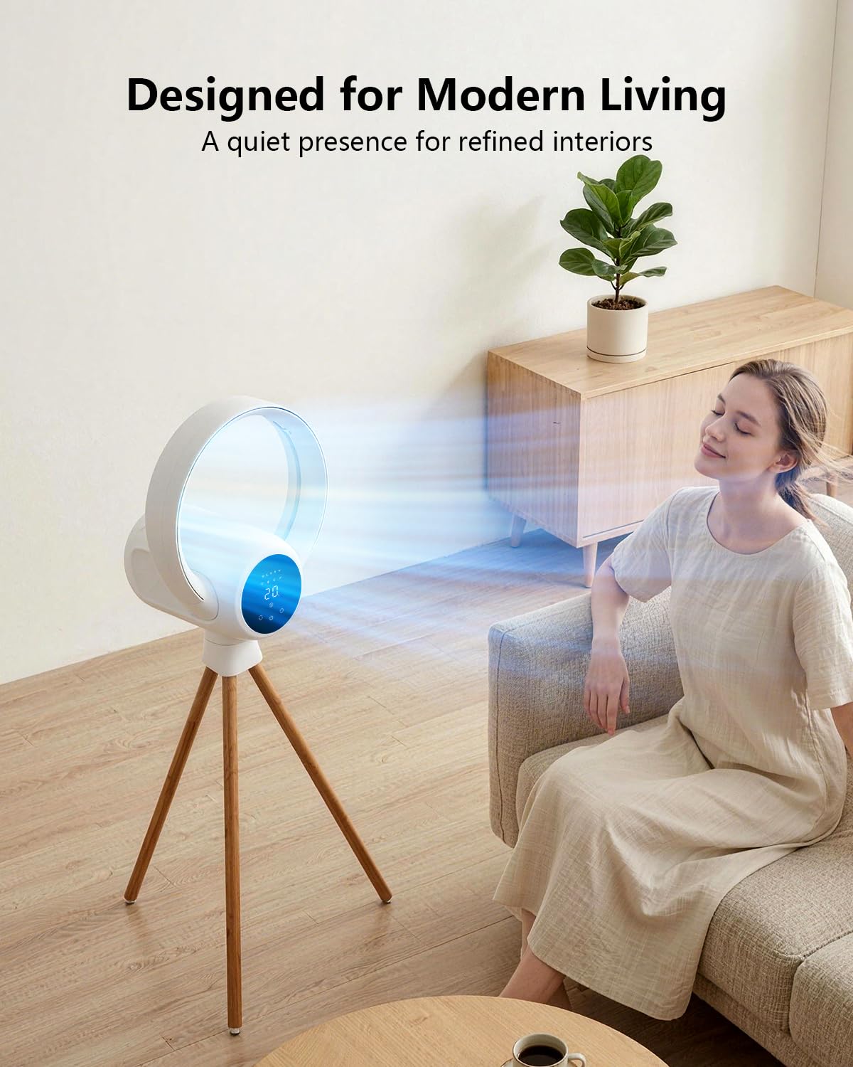 Bladeless Tower Fan , 25ft/s High-Speed Cooling Fan with 20 Speeds & 3 Modes, 270° Tilt & 90° Oscillating Quiet