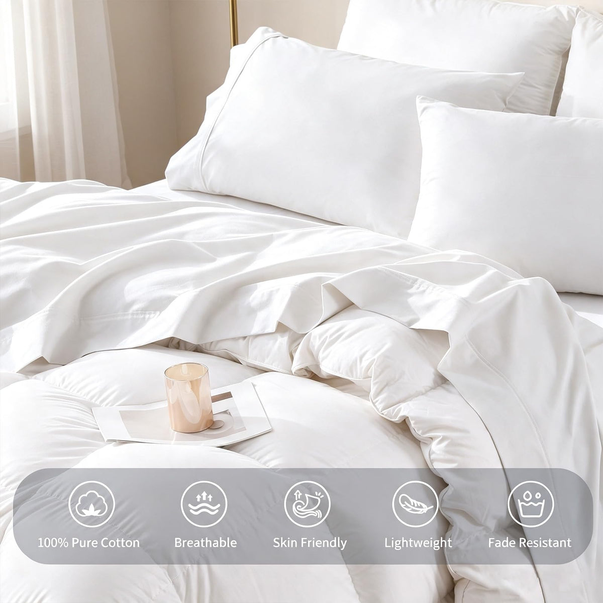 Washed Cotton Sheets, Linen-Like Texture, 16" Deep Pocket