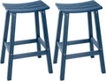 Weatherproof Bar Stools Set of 2, 28" Height Outdoor Bar Stools Holds up to 400 lbs, Saddle Seat, Bar Height Stools