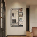 43" X 30" Black Wall Mounted Mirror for Wall, Full Length Mirror with Shelf and Hooks, Large Wall Mirror with Metal