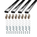 30 Inch Steel Oval Closet Rod Kit, 9/16 Inch x 1-3/16 Inch Polished Chrome Heavy Duty Closet Hanging Rod with Metal