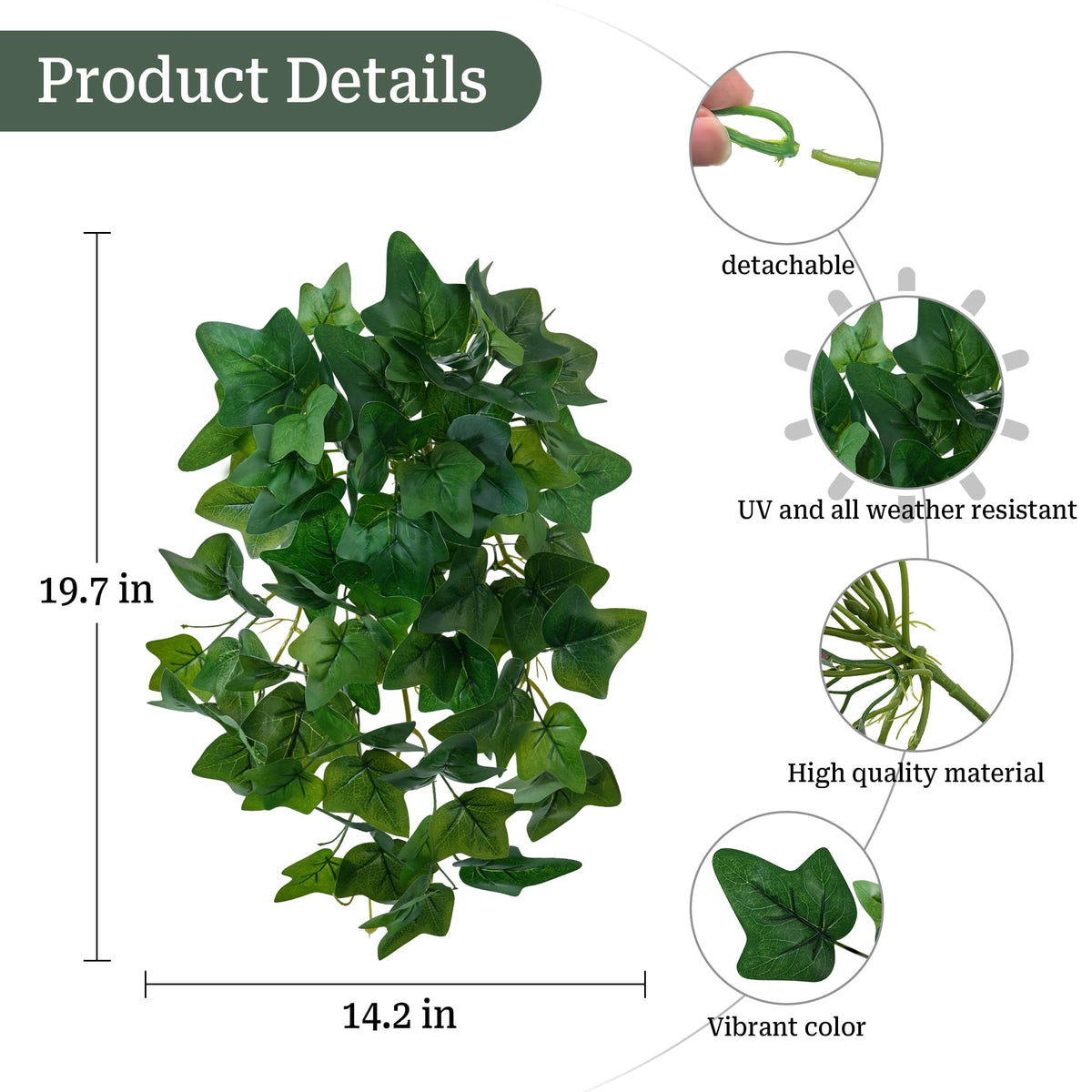 Faux Outdoor Plants Fake Hanging Plants, 2PCS