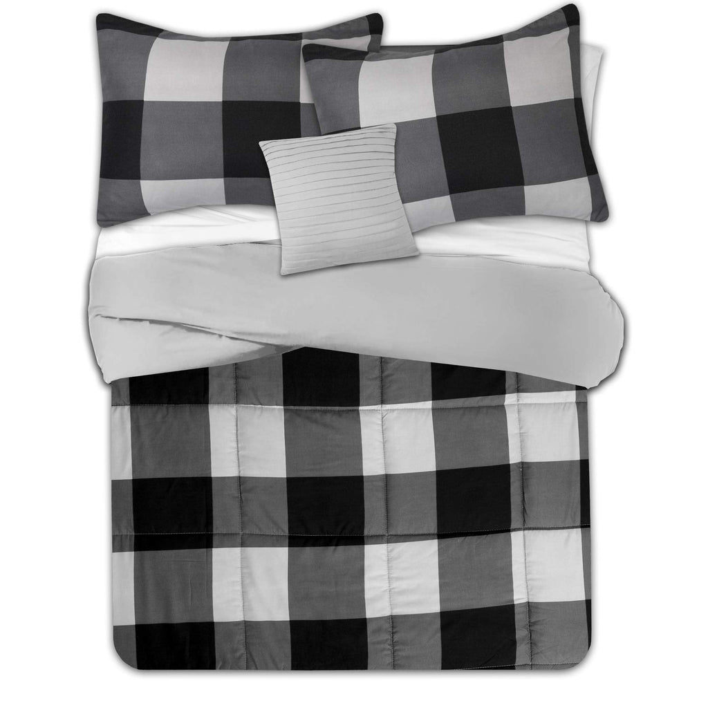 7 Piece Comforter Set Bag Solid Color All Season Soft Down Alternative Blanket & Luxurious Microfiber Bed Sheets