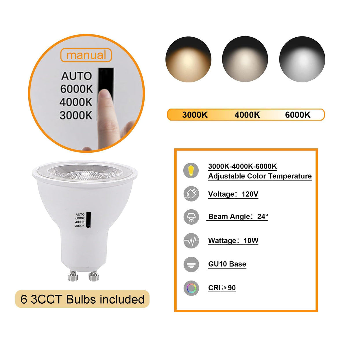 Adjustable GU10 LED H Type Track Lighting Kit Dimmable White Golden