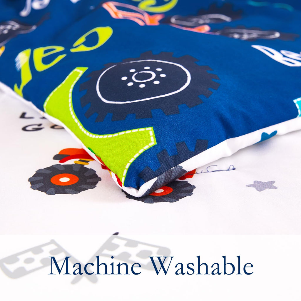 Car Toddler Boy Bedding Set Blue, 4 Pieces