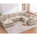 Oversized Modular Sectional Sofa Couch, Light Camel