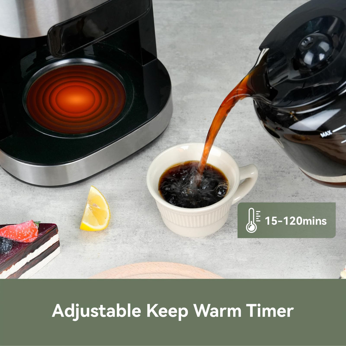All In One 10-Cup Grind & Brew Coffee Maker with Built-In Burr Grinder