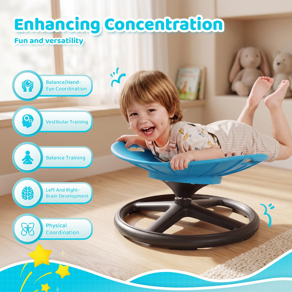 Spinning Chair for Autistic Kids Ages 3-8 Autism Sensory Toy, Blue Oval