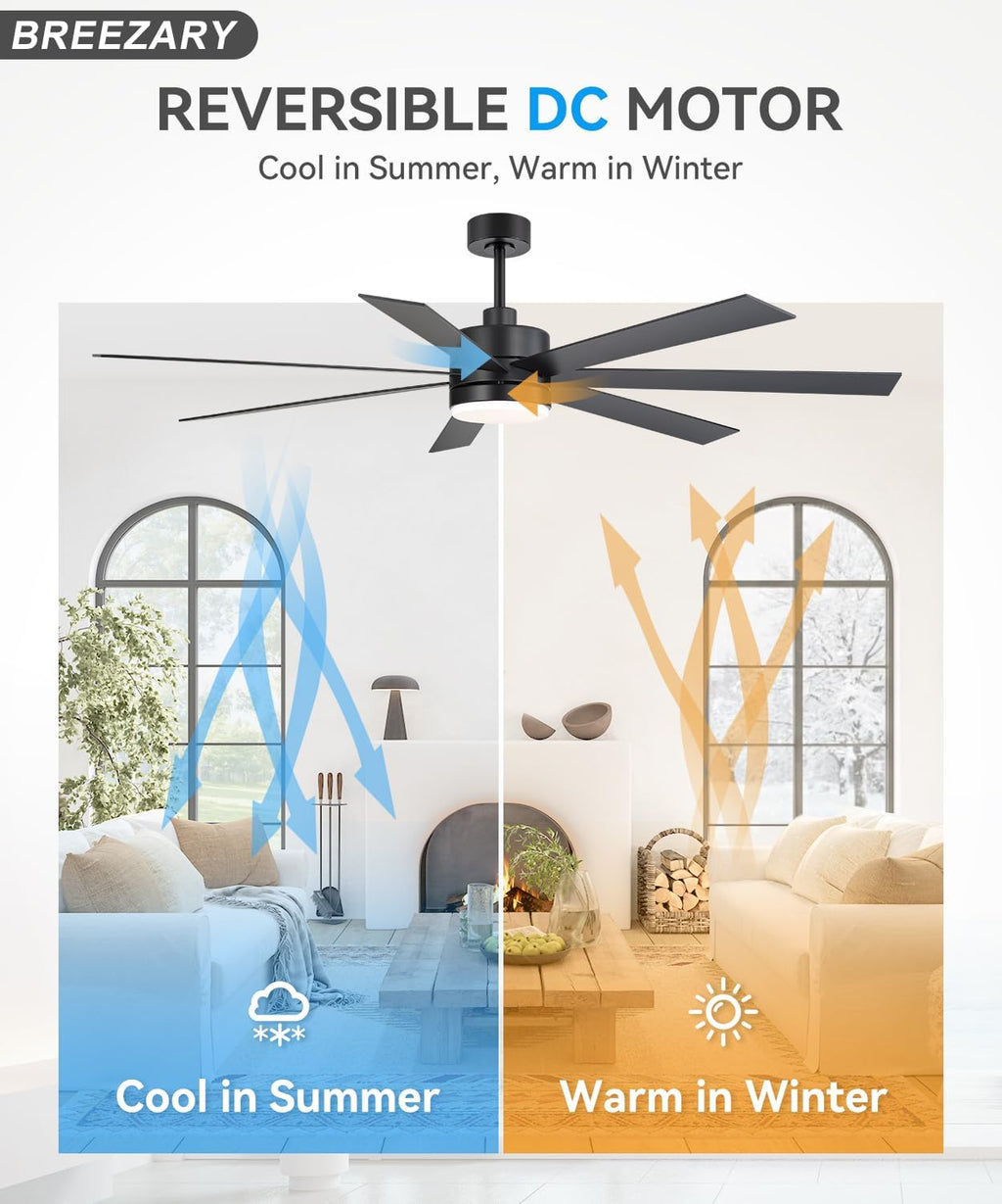 72" Ceiling Fan with Light & Remote