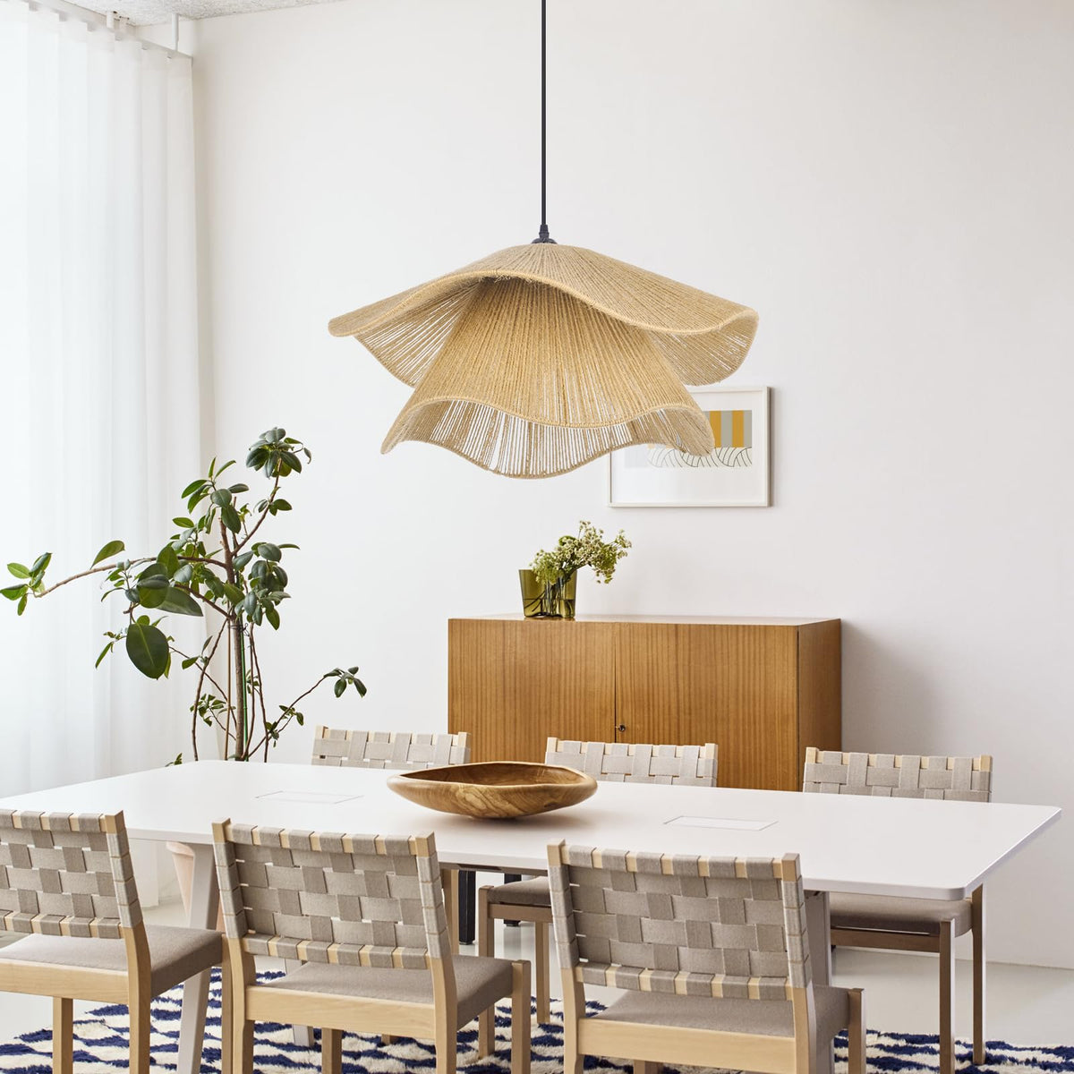 Pendant Light for Foyer Hallway Woven Pendant Lighting, Coastal Rope Lamp Shade Creative Ceiling Hanging Light for