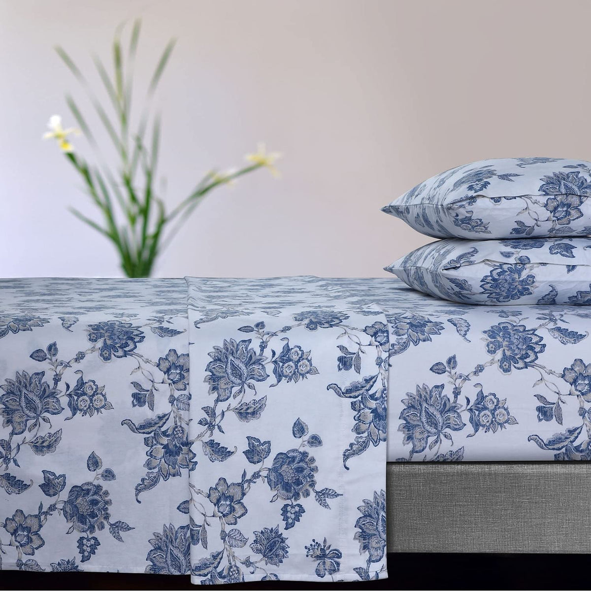 Extra Deep Pocket Flannel Sheet Set, Ayana Grey