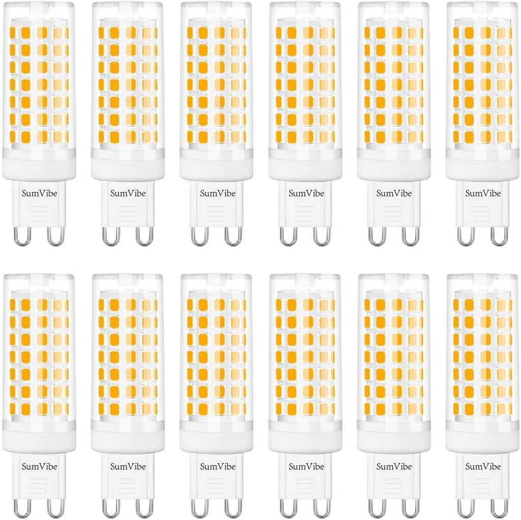 G9 LED Bulb 6W, 60W G9 Halogen Bulb Replacement, 540LM, Warm White 3000K, AC110-130V G9 Base Non-Dimmable Light