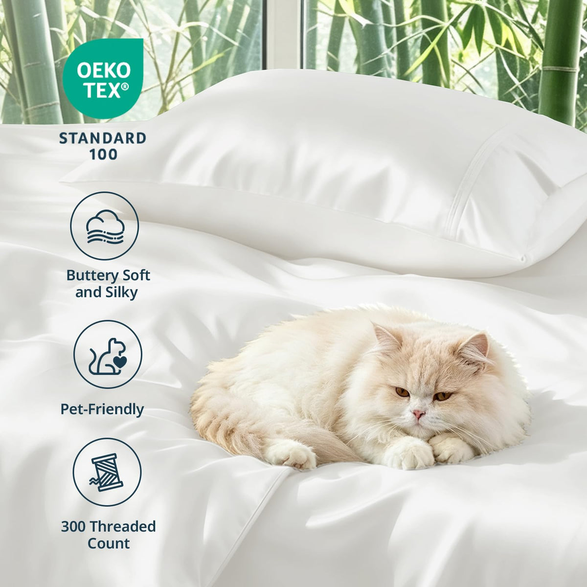 Bamboo Viscose Duvet Cover Set, White