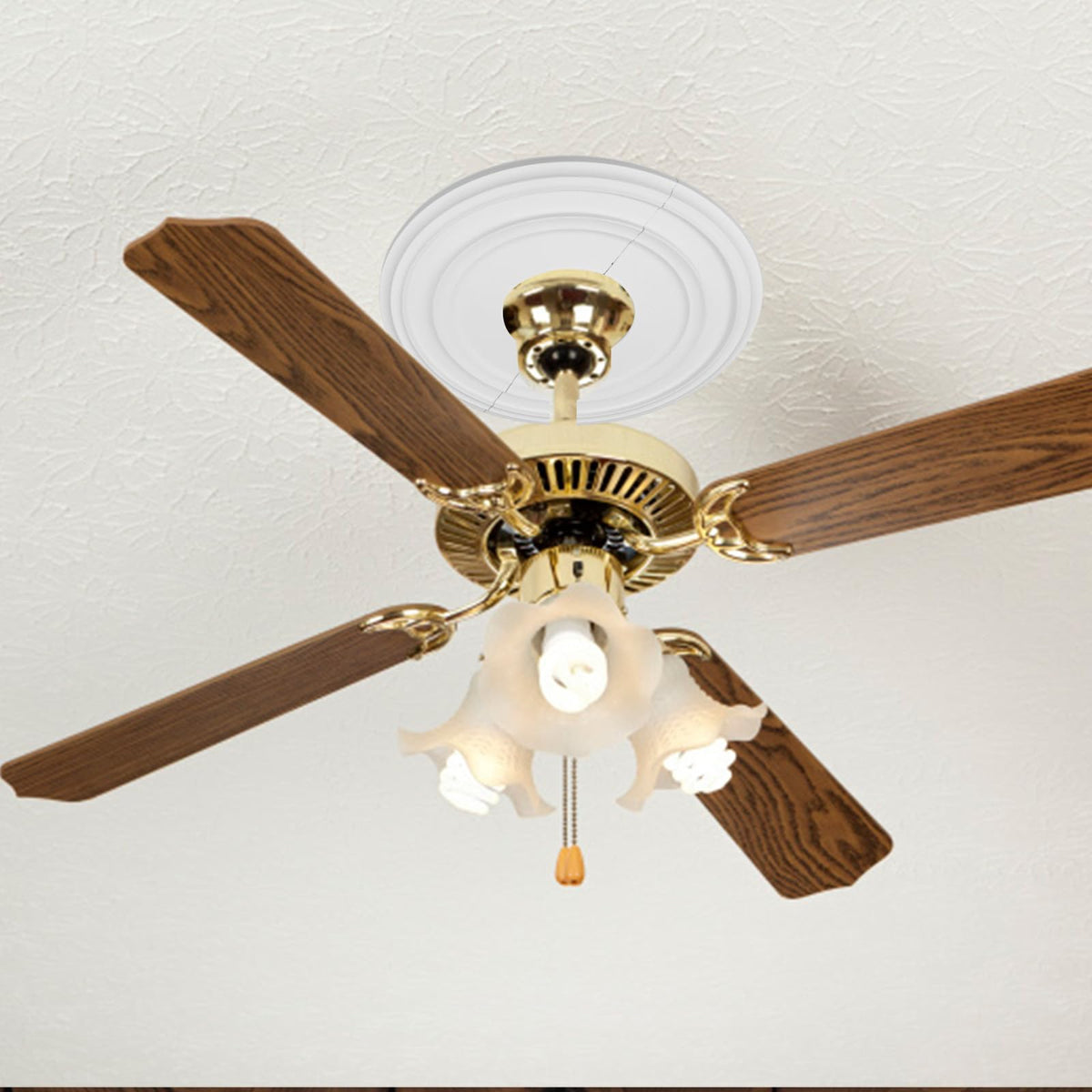 12" Decorative Ceiling Medallion for Light Fixtures & Fans PU White