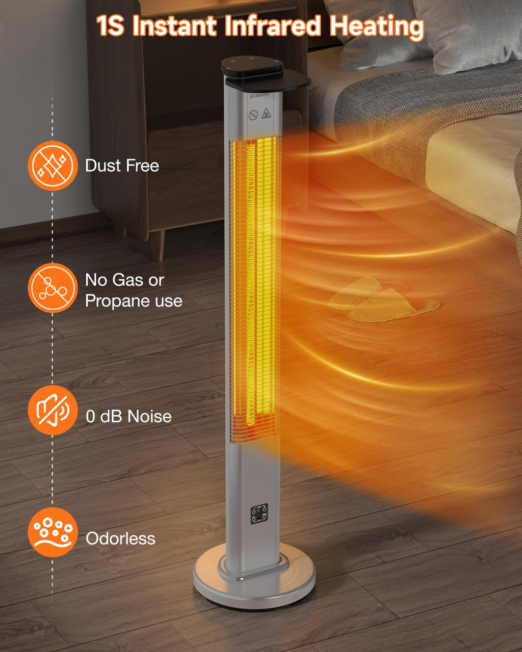 48.5" Large Electric Standing Heater , Garage & Workshop