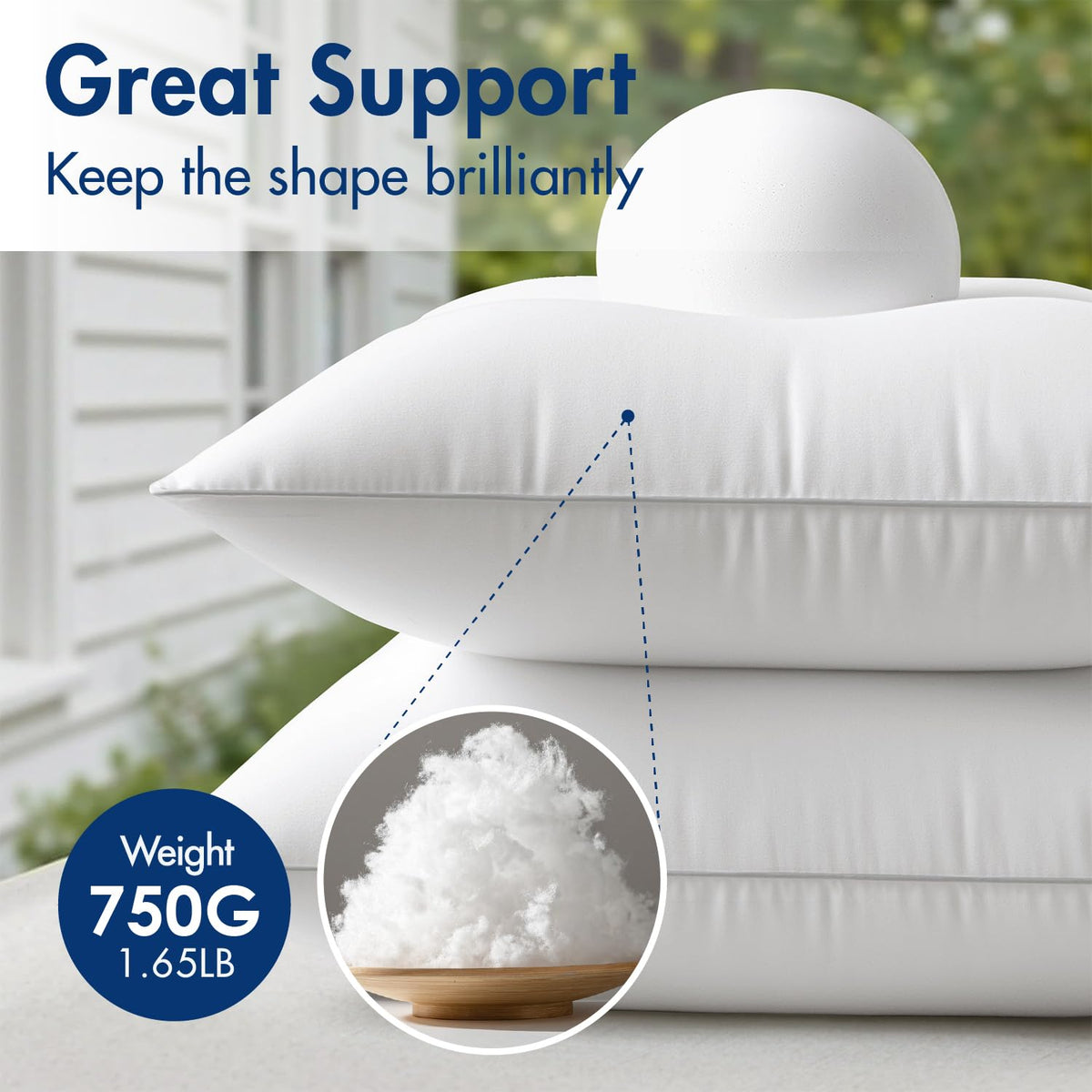 Pack of 2 20x20 Outdoor Square Pillow Inserts Sofa Garden