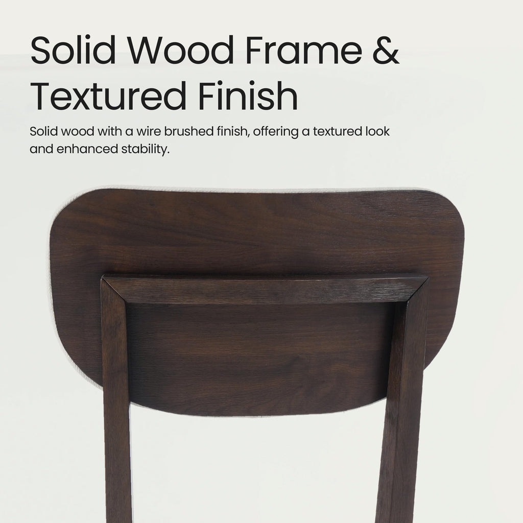 Inspired Bertoia Style Solid Wood Dining Chairs Set of 6, Mid Century Modern Upholstered Kitchen Chairs with 3.3" Thick Cushion, Farmhouse