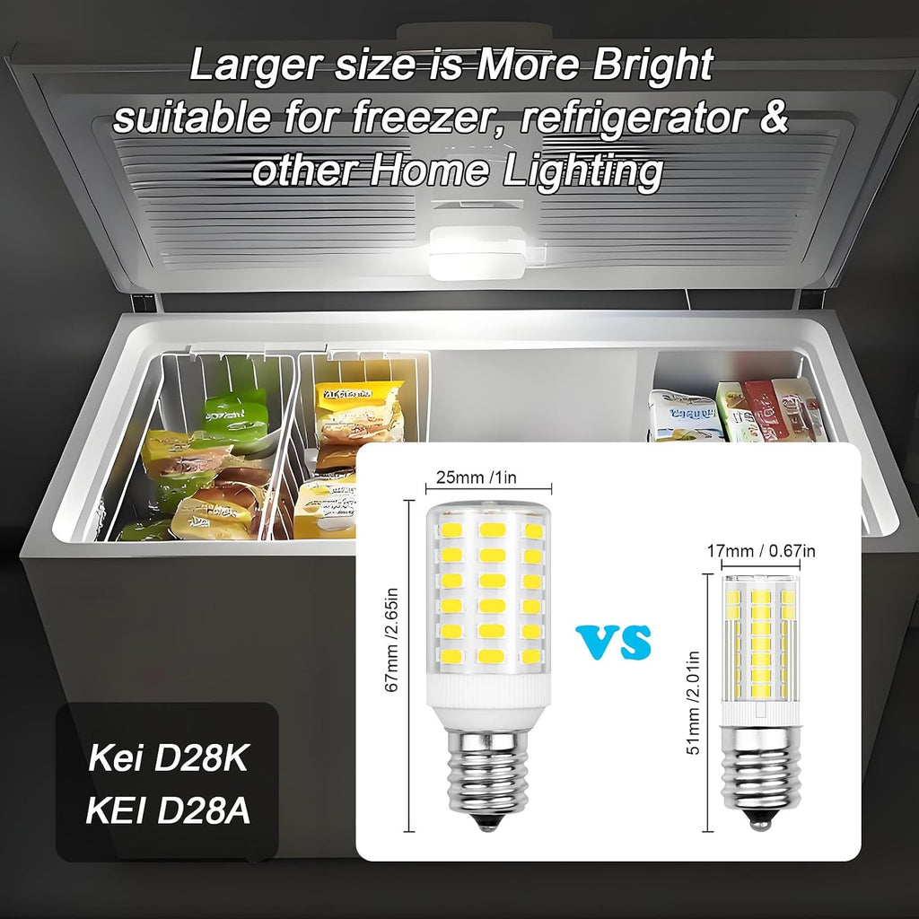 Kei D28k Kel 2812 Freezer Light Bulb Replacement E17 Led Fridge Light 6W