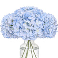 Fake Blue Hydrangea Artificial - Faux Silk Hydrangeas Heads with Stems Real Touch Wedding Party Table Decor(Blue, Pack